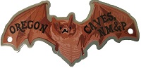 Impulse Souvenirs Hiking Stick Medallion - Oregon Caves Brown Bat
